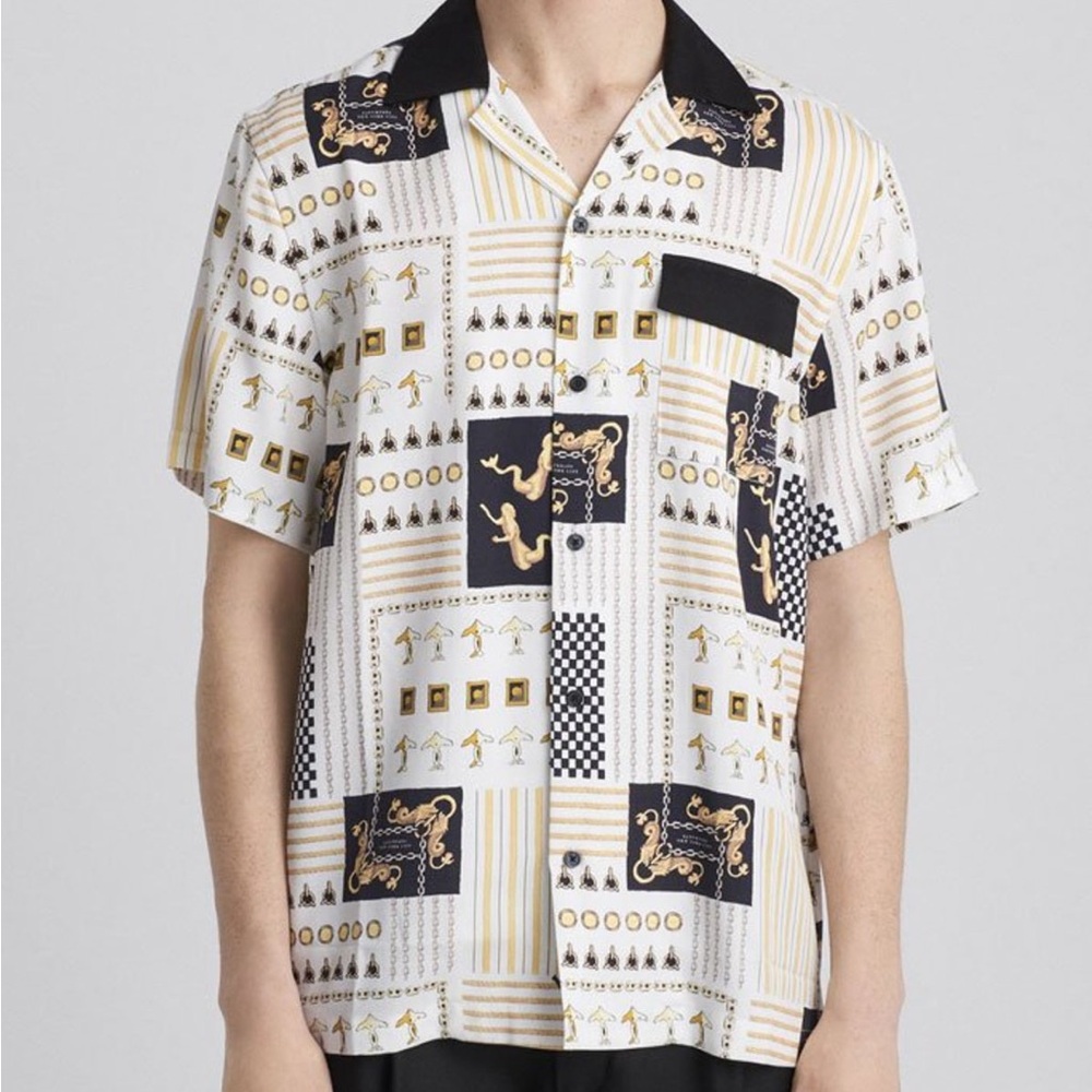 Saturdays NYC Xavier Short Sleeve Button Up Shirt, Size M